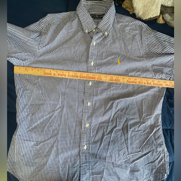 Ralph Lauren Sz XL Classic Fit Blue White Gingham Check Crisp Cotton Shirt - Picture 5 of 12
